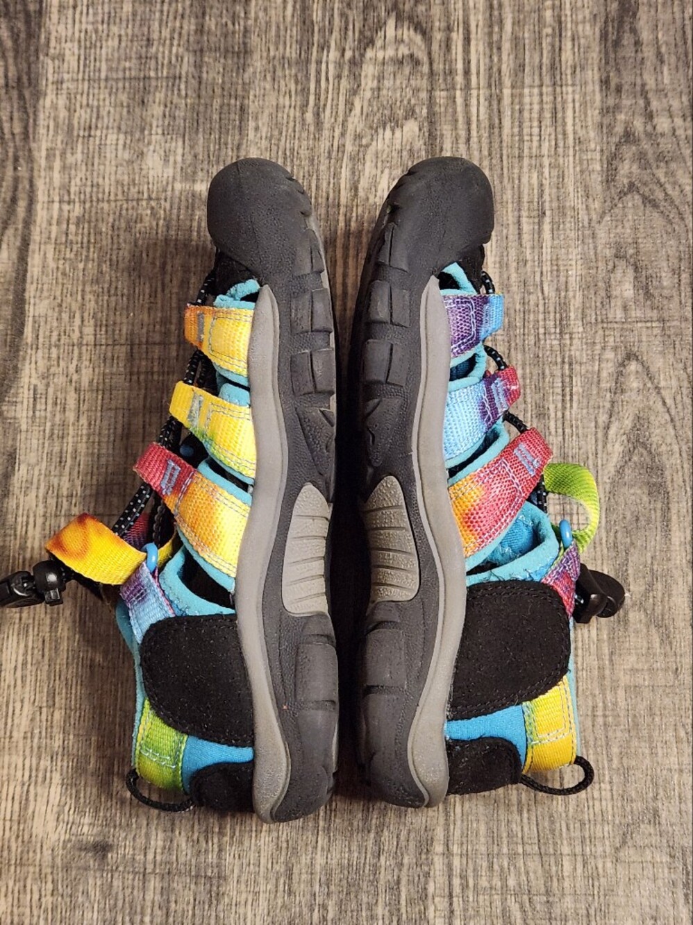 Keen Kids' Newport H2 water sandals Size 13 in the Rainbow Tie Dye colorway. - Picture 4 of 8